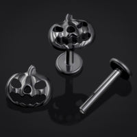 Labret en titane fileté intérieurement Black Pumpkin, calibre 1,2 mm