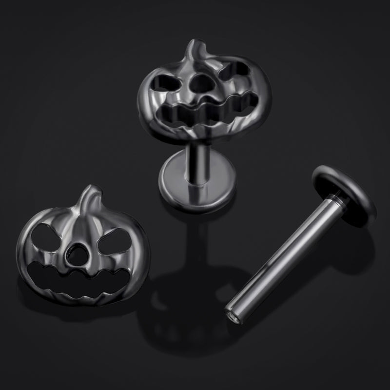 Labret en titane fileté intérieurement Black Pumpkin, calibre 1,2 mm