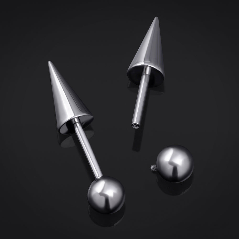 Titan-Labret-Ohrstecker mit Innengewinde, Stärke 1,2 mm, in Roségold mit Kegel