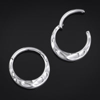 Silver Hammered Dome ASTM F136 Titanium Segment Clicker Septum Nose Ring