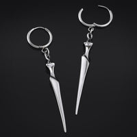Boucles d'oreilles créoles, argent, obélisque, acier inoxydable - paire