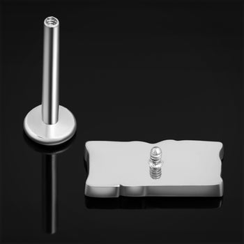 Labret-Stift, Silber, Innengewinde, ASTM F136 Titan, 1,2 mm