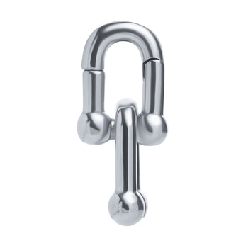 Alternative Double Link Silver Steel Hoop Earring Hangers (Pair)