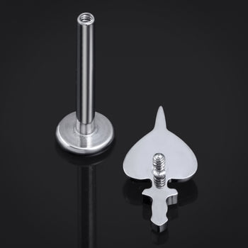 Labret-Stift, Silber, Innengewinde, ASTM F136 Titan, 1,2 mm