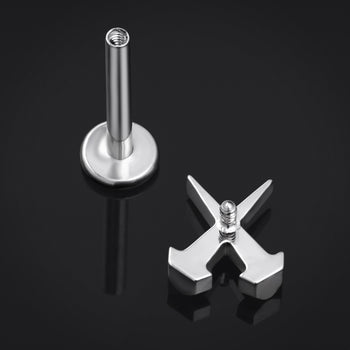 Alternative Black Spiked Chain Earring Hanger Ear Weights (Pair)