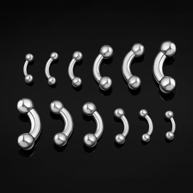 Curved Barbell, Argent, Titane, Jewellery pour piercing stretché, gros calibre