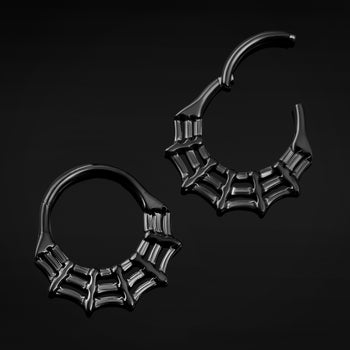 Black Spider Web ASTM F136 Titanium Segment Clicker Septum Nose Ring