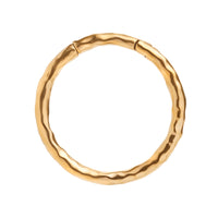 Gold Hammered Steel Hoop Ear Hangers - Pair