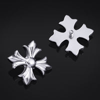 Embout de labret, argent, croix gothique, filetage interne, titane