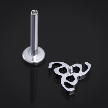 Labret-Stecker, Silber, Coffin Nails, Innengewinde, Titan, 1,2mm Stärke