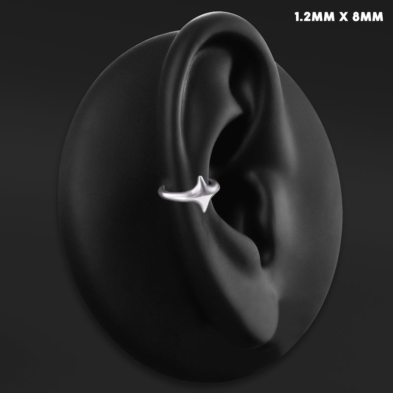 Bague Helix étoile à quatre branches, argent, titane ASTM F136