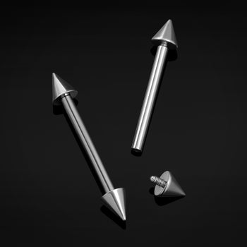 Titanium Internally Threaded Nipple Bar With Cones