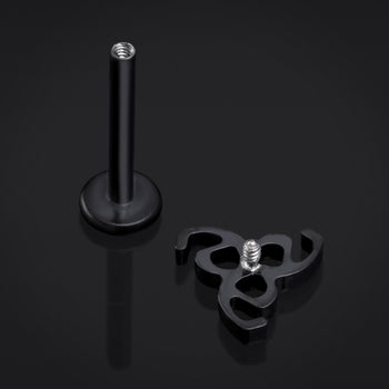 Labret-Stecker, Silber, Coffin Nails, Innengewinde, Titan, 1,2mm Stärke