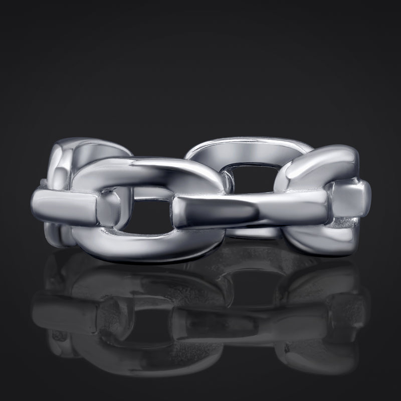 Bague chaîne en argent