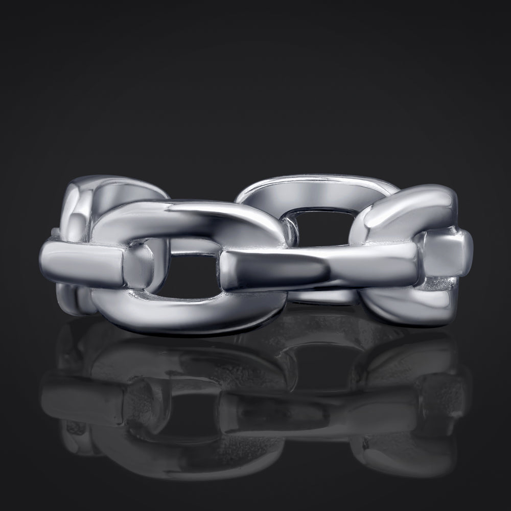 Silver Chain Ring - Gold Leviathan Ring In Various Sizes