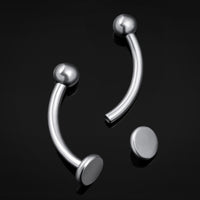 Vertical Labret, Silver, Flat Disk, Internally Threaded, Titanium