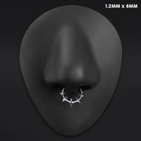 Anneau Clicker De Septum En Titane ASTM F136 Argenté À Pointes Gothique
