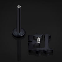 Noir, 13, filetage interne, labret, titane ASTM F136, 1,2 mm