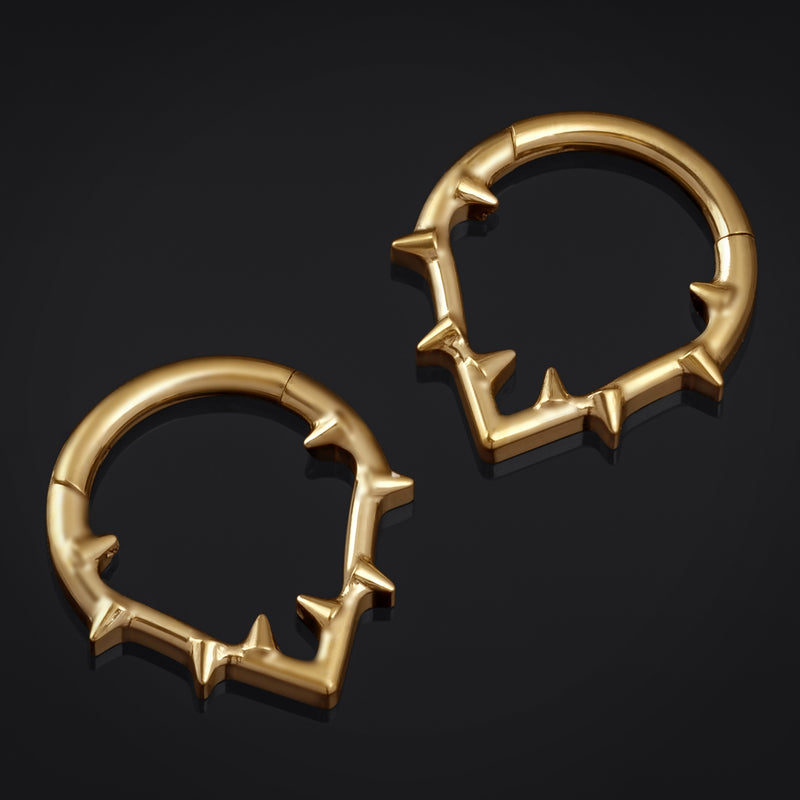 Clicker pour septum, or, épines, titane ASTM F136