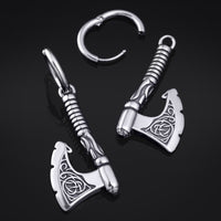 Gothic Axe Boucles d’oreilles créoles - Jewellery alternative en acier inoxydable - Paire