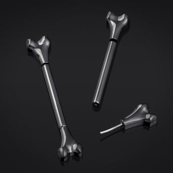 Titanium Threadless Black Bone Nipple Bar 1.6mm