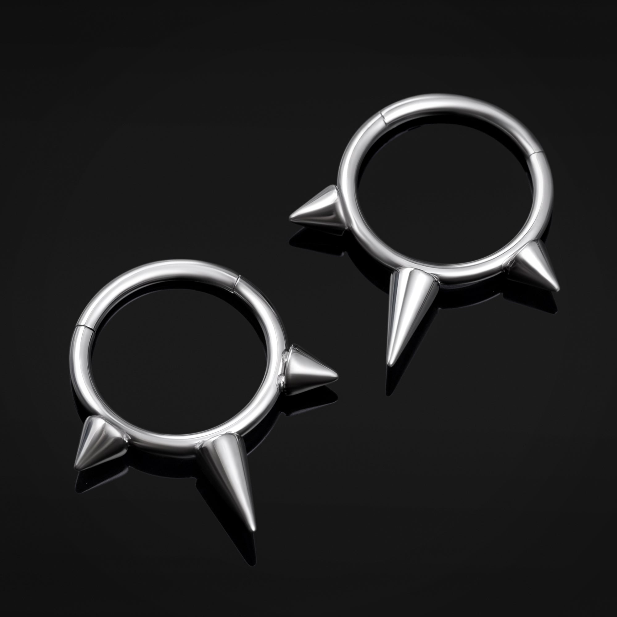 Septum Clicker, Silver, Triple Spike Design, Titanium