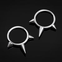 Septum Clicker, argenté, design à triple pointe, titane