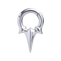 Silver Steel Fang Hoop Ear Hangers - Pair