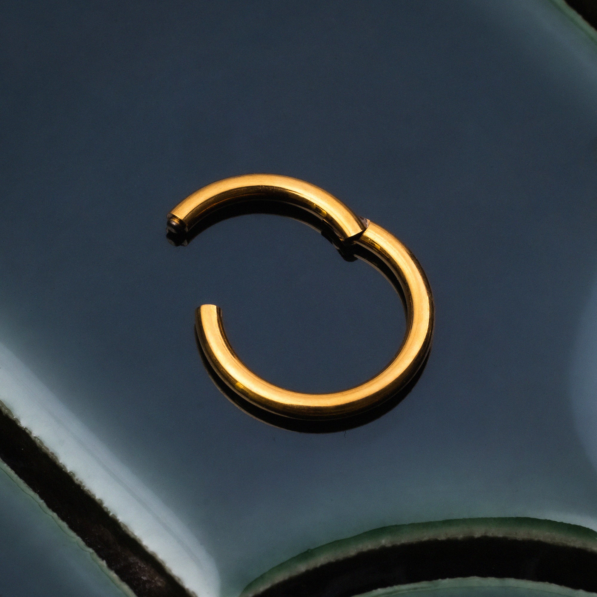 Anneau de piercing pour le nez, doré, titane ASTM F136
