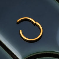 Anneau de piercing pour le nez, doré, titane ASTM F136