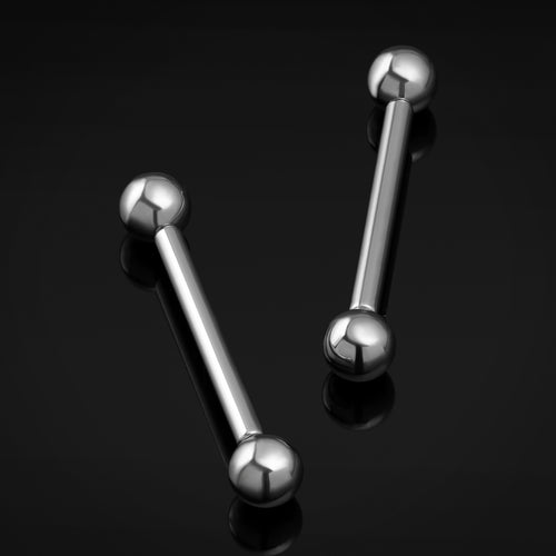 Titanium Threadless Silver Nipple Bar 1.6mm