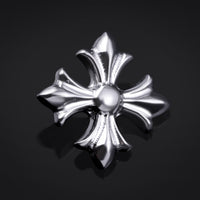 Embout de labret, argent, croix gothique, filetage interne, titane