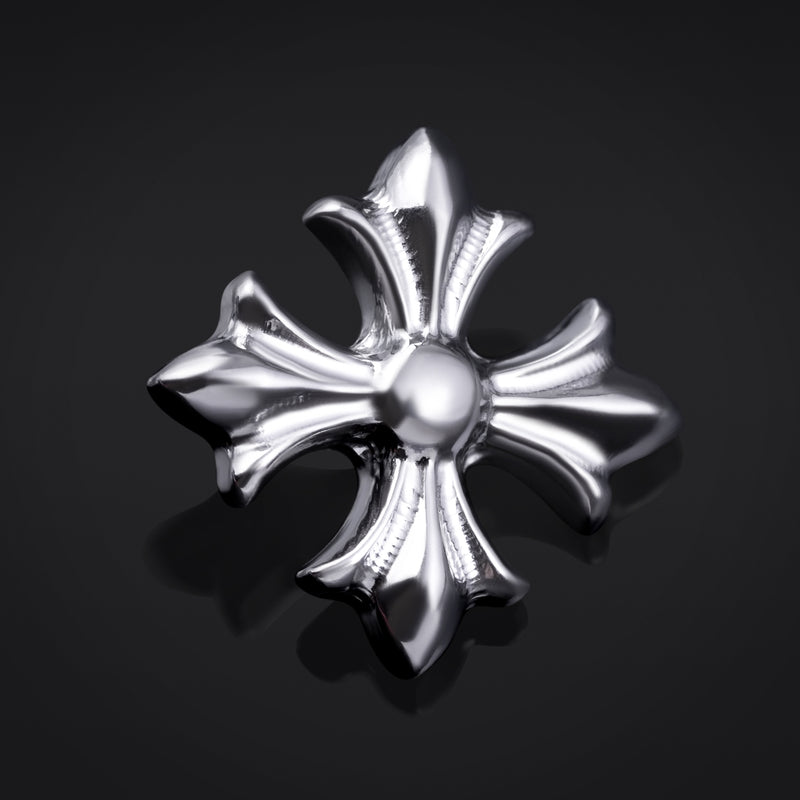 Embout de labret, argent, croix gothique, filetage interne, titane