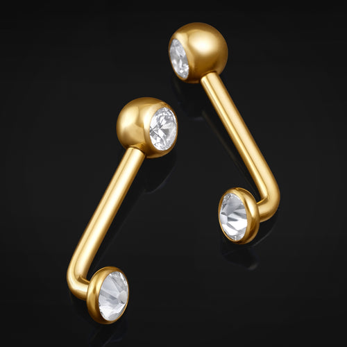 Curved Barbell, Silber, Innengewinde, Titan