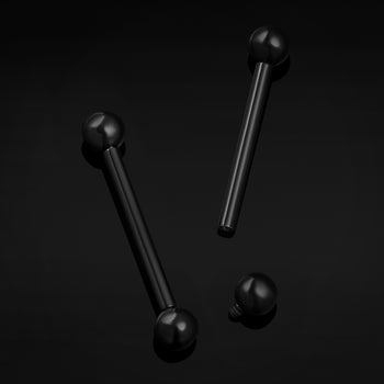 Black Titanium Internally Threaded Nipple Bar