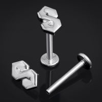 Silver, petit, filetage interne, stud labret, titane ASTM F136, 1.2mm