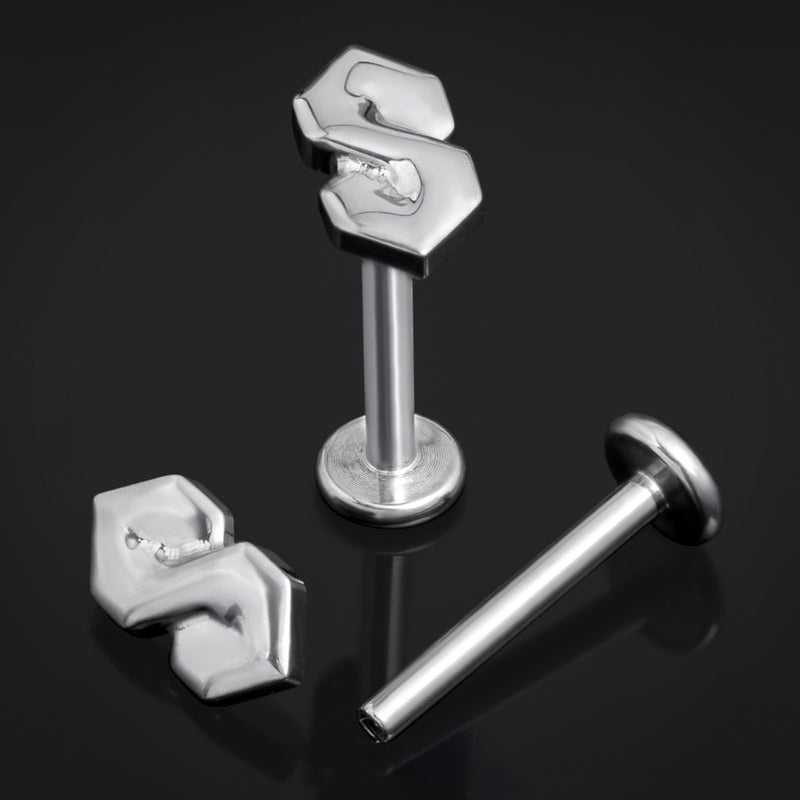 Silver, petit, filetage interne, stud labret, titane ASTM F136, 1.2mm