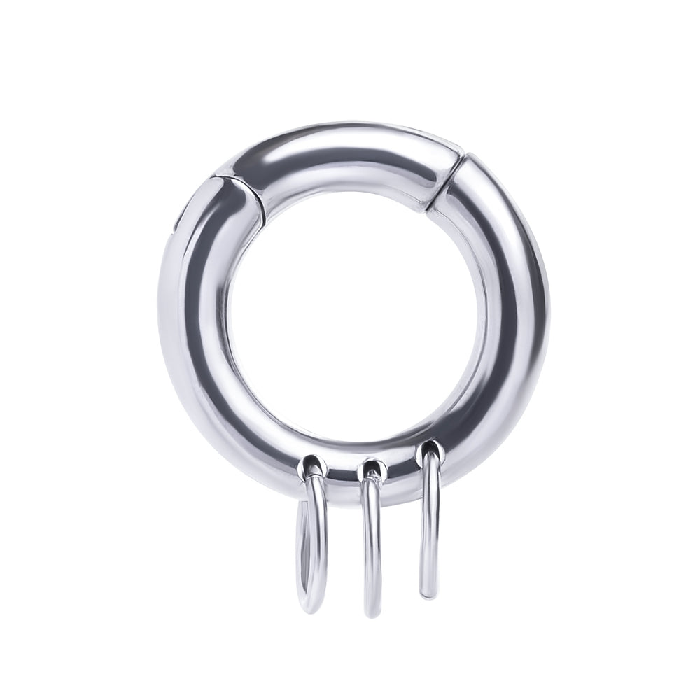 Dreifach-Ring Ohrringhalter aus silbernem Stahl (Paar)