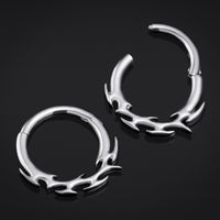 Tribal Spike Septum, Anneau de nez, Argent, Titane ASTM F136