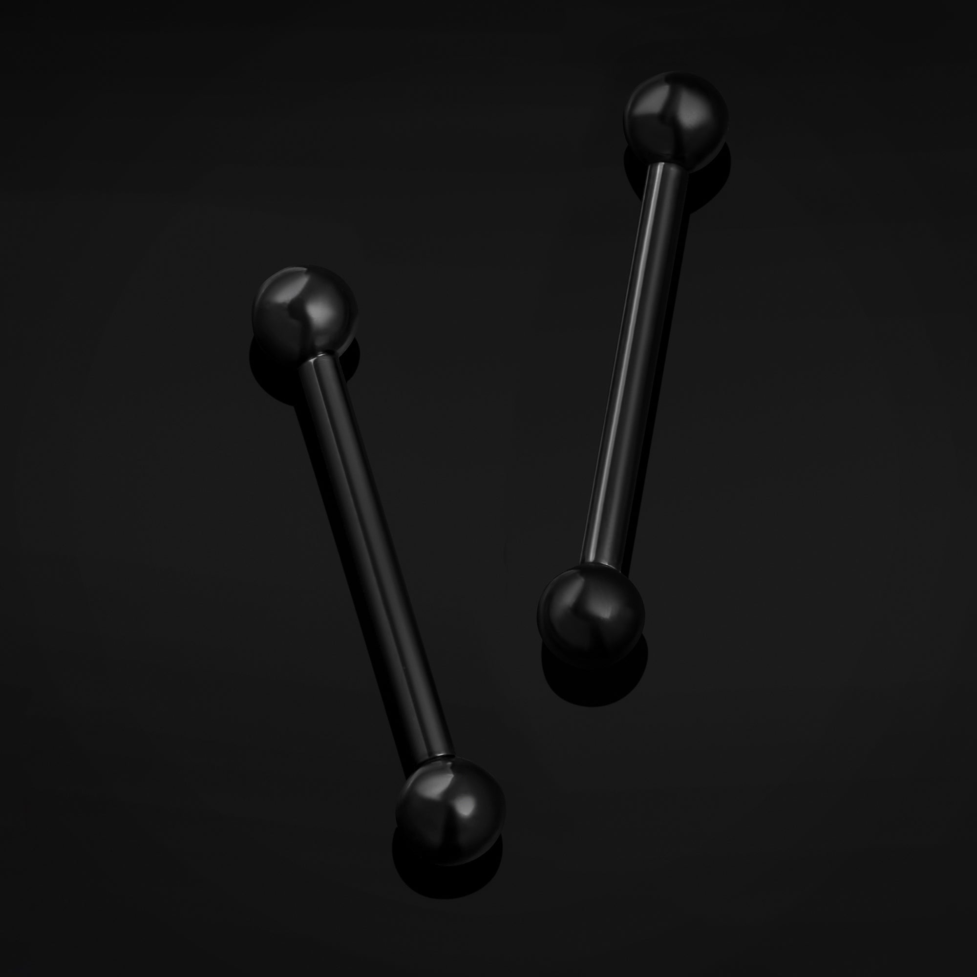 Nipple Barbell, Black, Ball Ends, Titanium, Internally Threaded