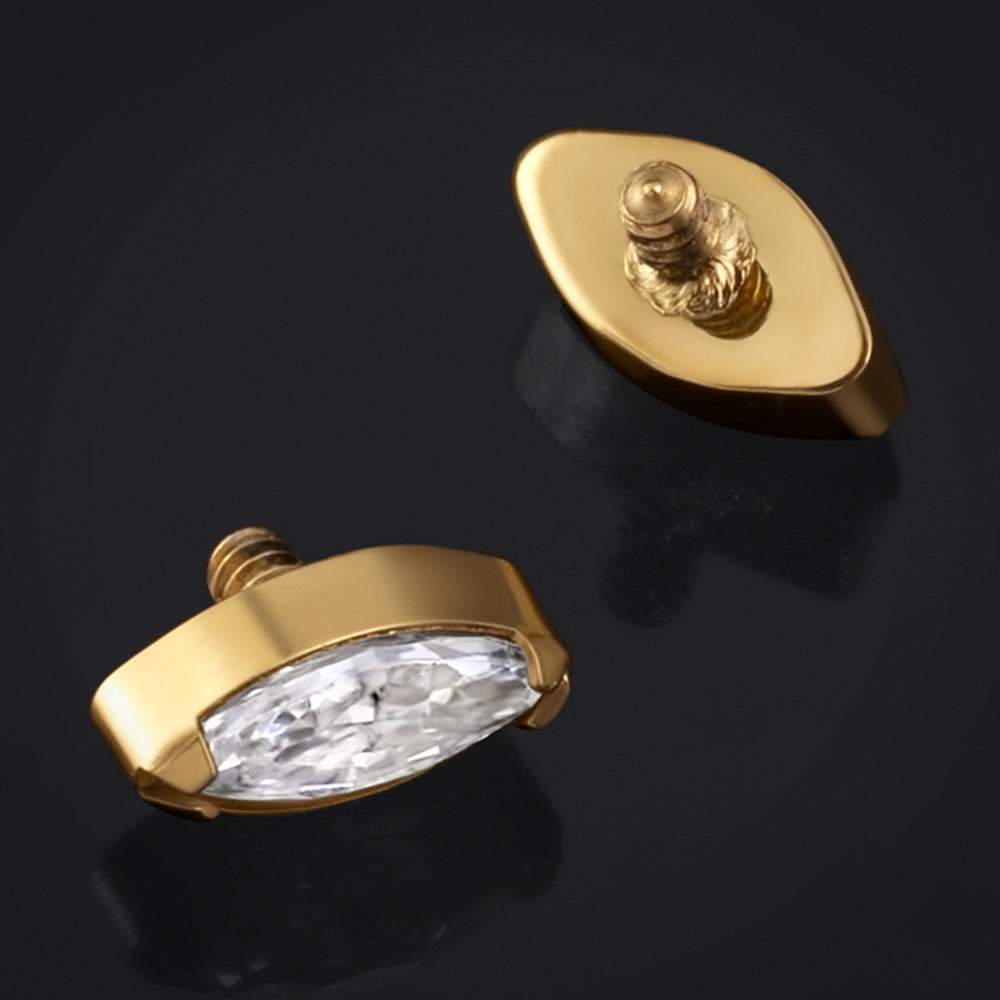 Labret-Top, Silber, Gotisches Kreuz, Innengewinde, Titan