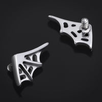 Embout de Labret, Argent, Toile d'Araignée, Filetage Interne, Titane