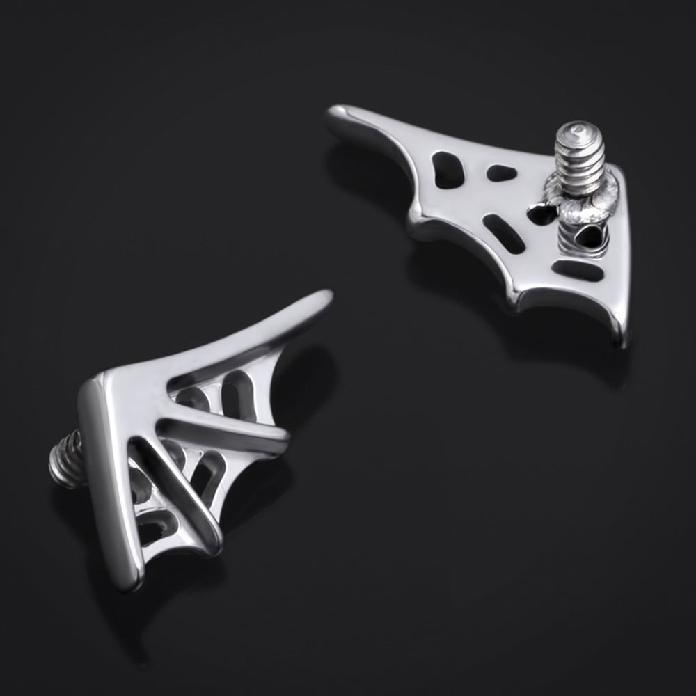 Labret-Top, Silber, Gotisches Kreuz, Innengewinde, Titan