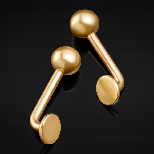 Curved Barbell, Silber, Innengewinde, Titan