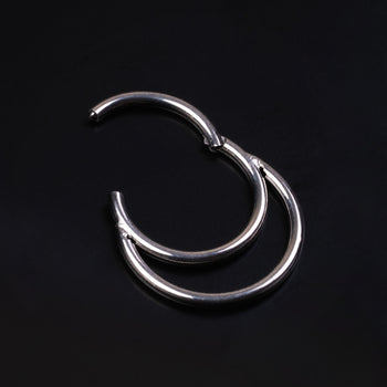 Curved Eyebrow Barbell, Silver, Spiked, Internally Threaded, Titanium