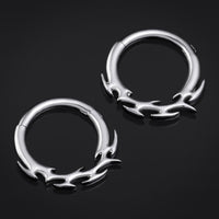 Tribal Spike Septum, Anneau de nez, Argent, Titane ASTM F136