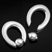 BCR Poids d'oreille en acier argenté - Paire
