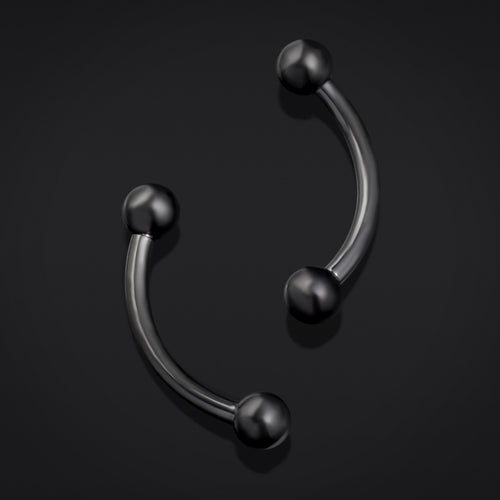 Titanium Internally Threaded Curved Barbell in Black