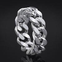Silberner Kettenglied-Ring