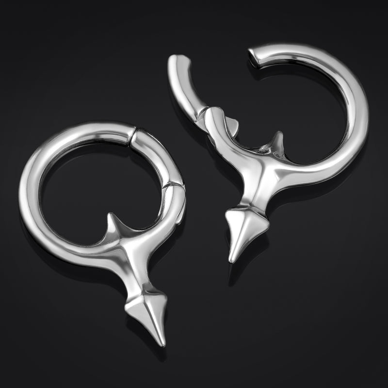 Poids d'oreilles en acier à motif tribal - Paire